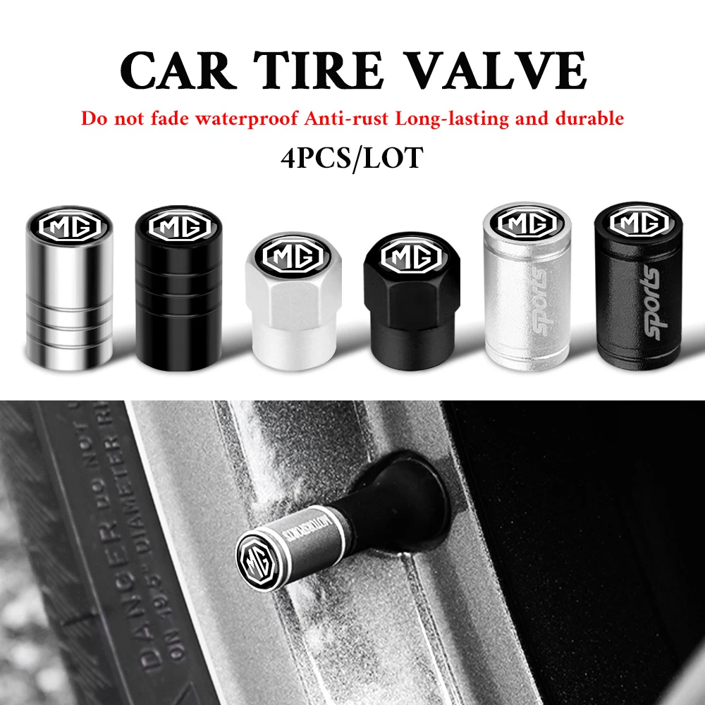 4 قطعة عجلة السيارة الإطارات صمام شارة غطاء ديكور غطاء اكسسوارات لموريس المرآب MG ZS 5 7 6 Cyberster MG4 EV ES5 HS ONE MG6 MG3