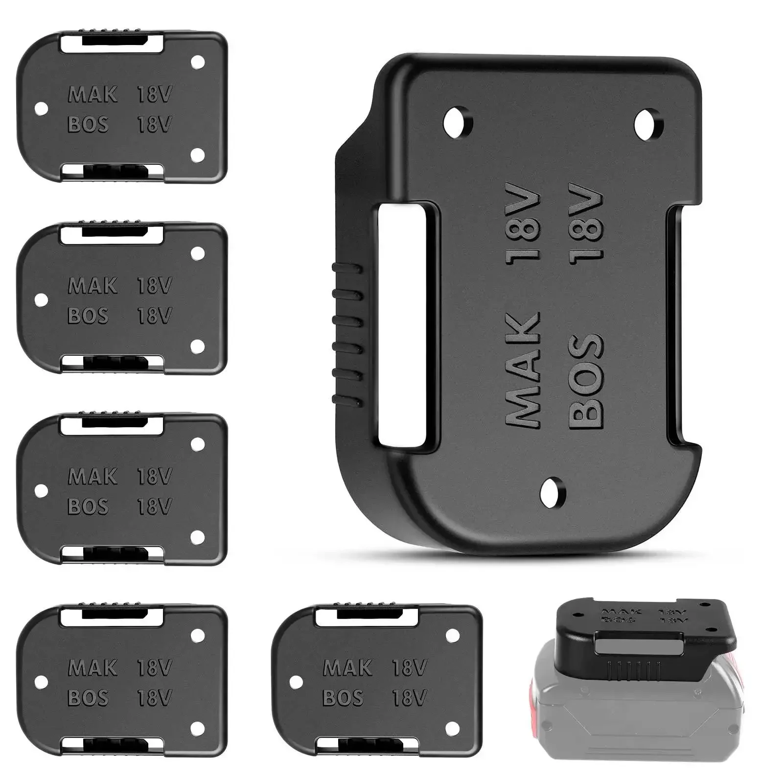 5PCS Battery Storage Mount Holder Belt Slot Rack for Makita/Bosch 18V Fixing Devices