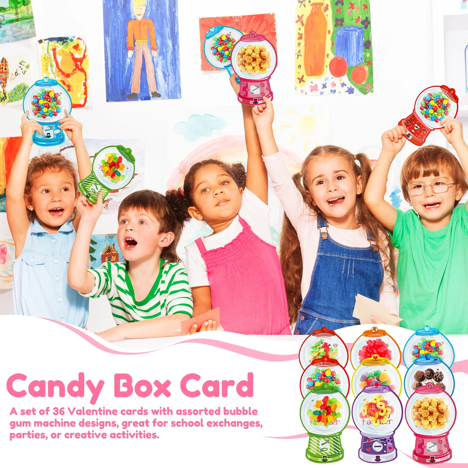 Valentines Cards DIY Valentine - Bubble Gum Machine ulasan dan harga