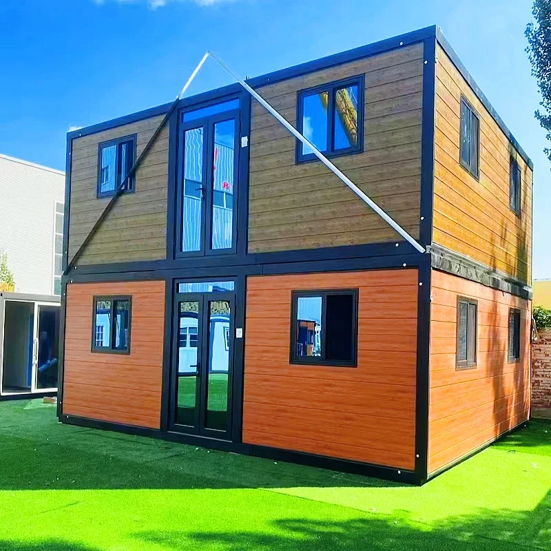 Two Story Container House Foldable Modular Prefab 5-Bedroom Full-Equipped Residential Vacation Home Eco-Friendly 20FT/30FT/40FT