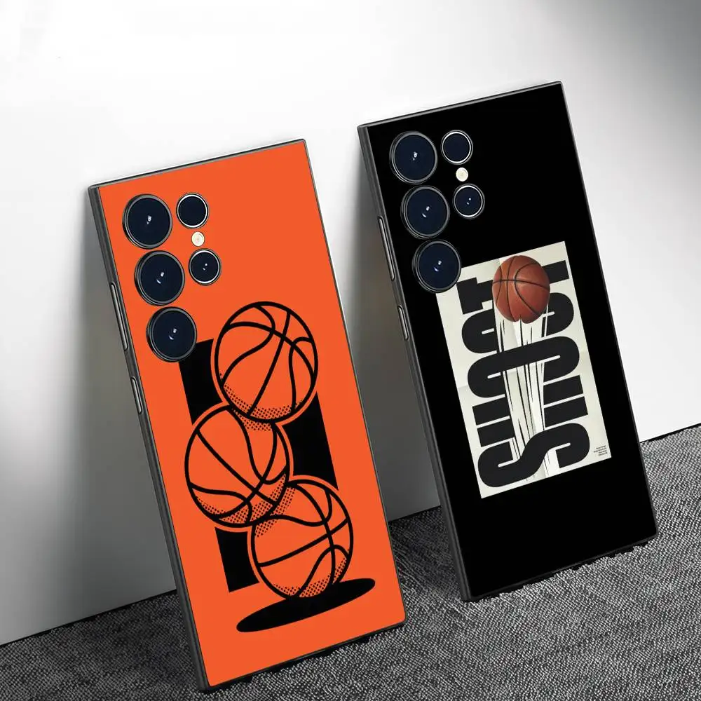 

Basketball Textured Phone Case For Samsung Galaxy S25 S24 S22 S23 Ultra S21 S20 Plus Frosted Full Soft Case