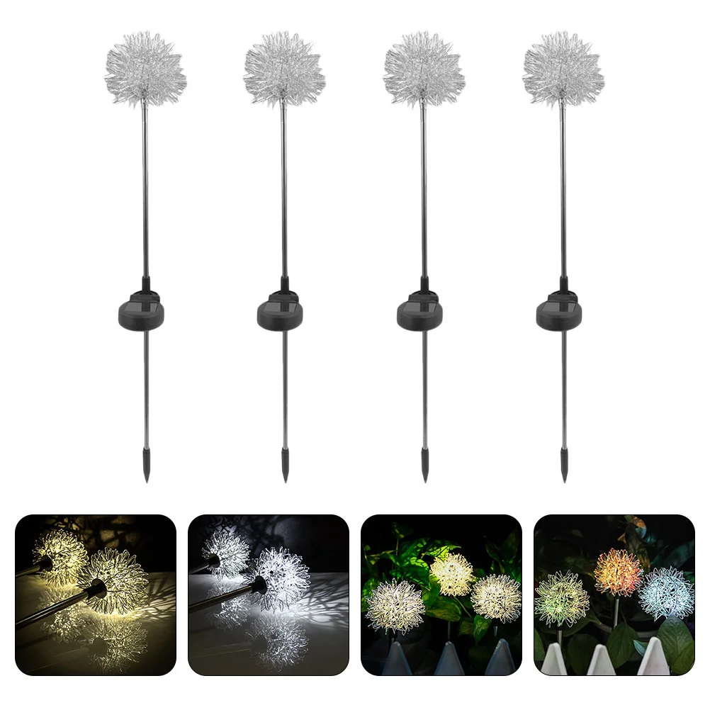 4 قطعة شكل الهندباء أضواء الحديقة الشمسية في الهواء الطلق Led مصباح أرضي إضاءة المناظر الطبيعية للماء لساحة مسار الحديقة