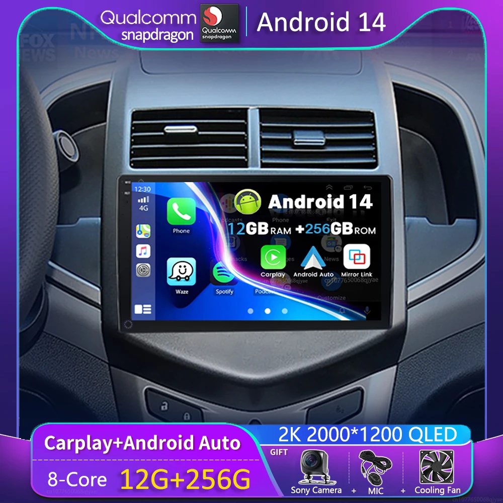 Android 14 Carplay auto auto rádio pro chevrolet aveo 2 sonický T300 2011 - 2015 navigace GPS multimediální hráč stereo wifi+4g brian wayne transeau