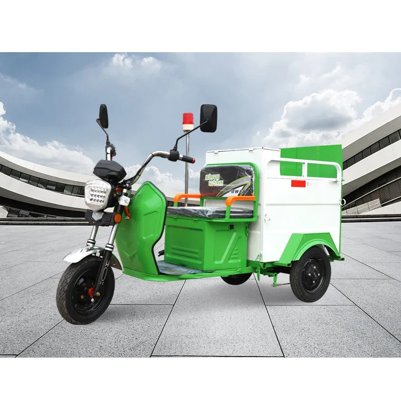 Electric Rubbish Collector Cleaning Vehicle Sanitation Vehicle Tricycle Trash Can Transport Community Property Street