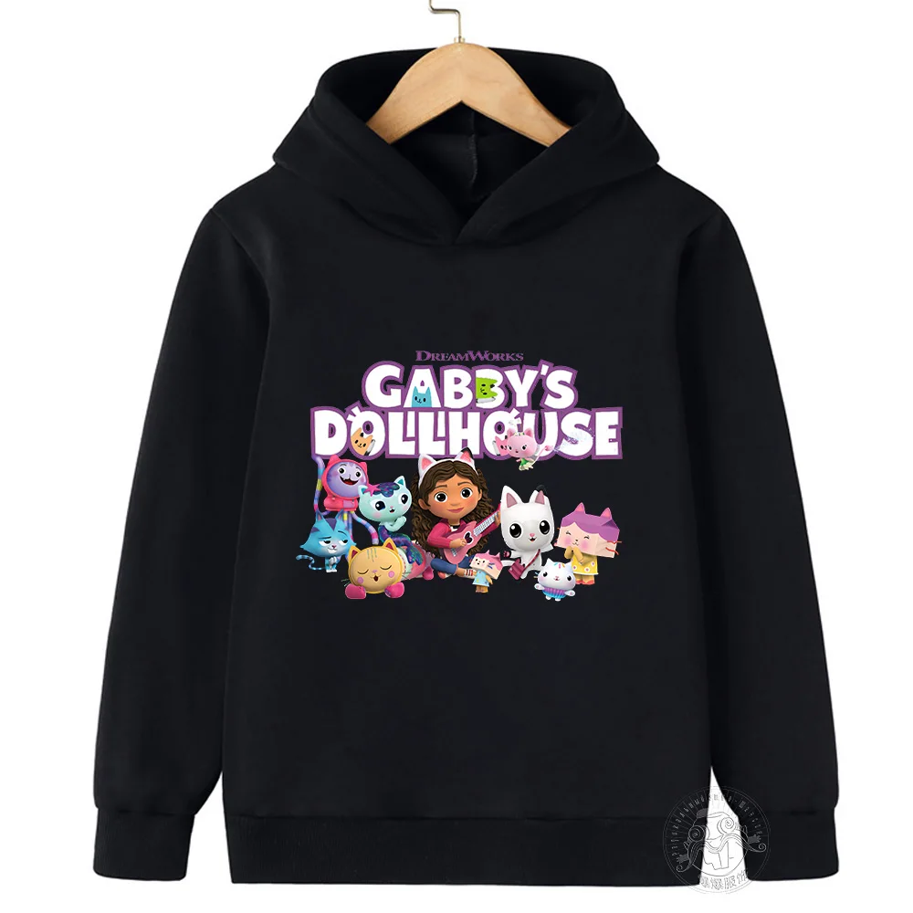 Kids Gabby Cats Hoodie Toddler Girls Gabbys Dollhouse Clothes Baby Boys Long Sleeve Sweatshirt Autumn Children\'s Hoody Clothing