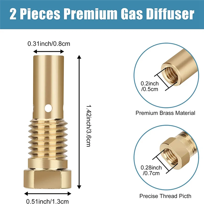 16PCS Flux Core Gasless Nozzle Tips Kit K3493-1, 0.030inch Contact Tips & Gas Diffusers with Century FC90/80GL TitaniumAB32