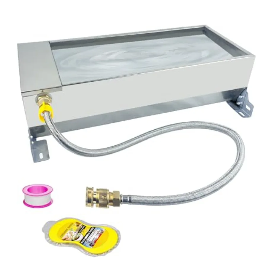 

2 Gallon Automatic Livestock Water Trough Stainless Steel Self Filling Animal Waterer with Float Valve Dog Horse Goat Pig Cow D