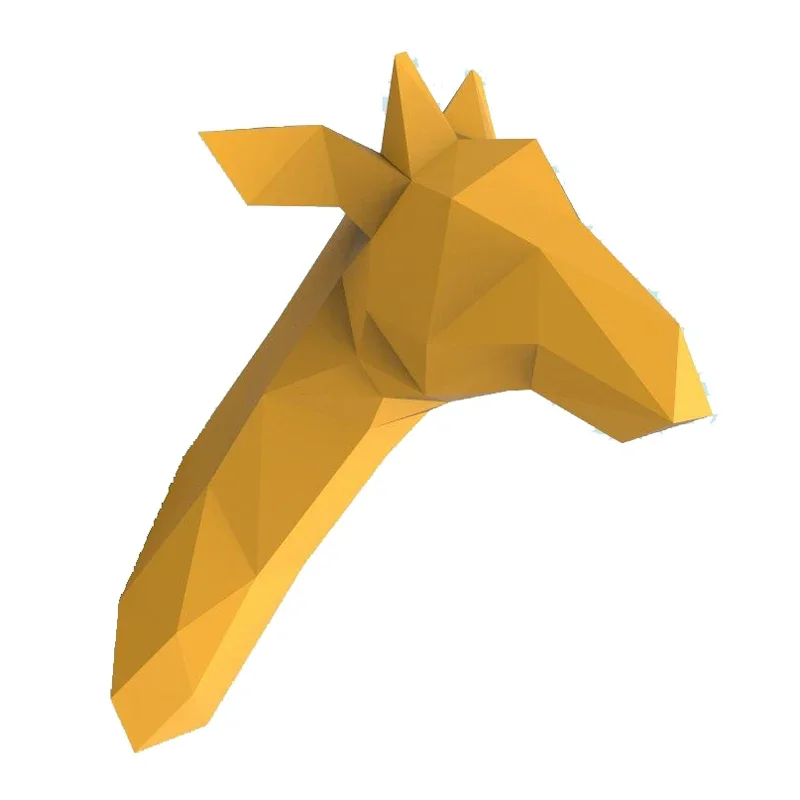 Girafa parede pendurado modelo de papel 3d diy artesanal molde de papel pendurado decoração brinquedo geométrica origami composição