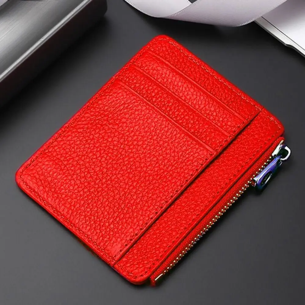 

Portable Genuine Leather Card Case Multi-card Slot Simple Card Holder Ultra Thin Travel Card Organizer Men Women