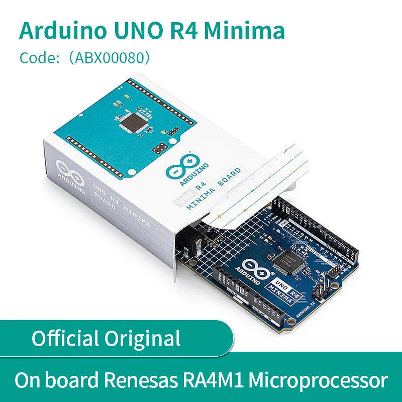 オリジナルarduino-uno-r4-minima-abx00080開発ボード、オンボードrenesas-ra4m1マイクロプロセッサ搭載