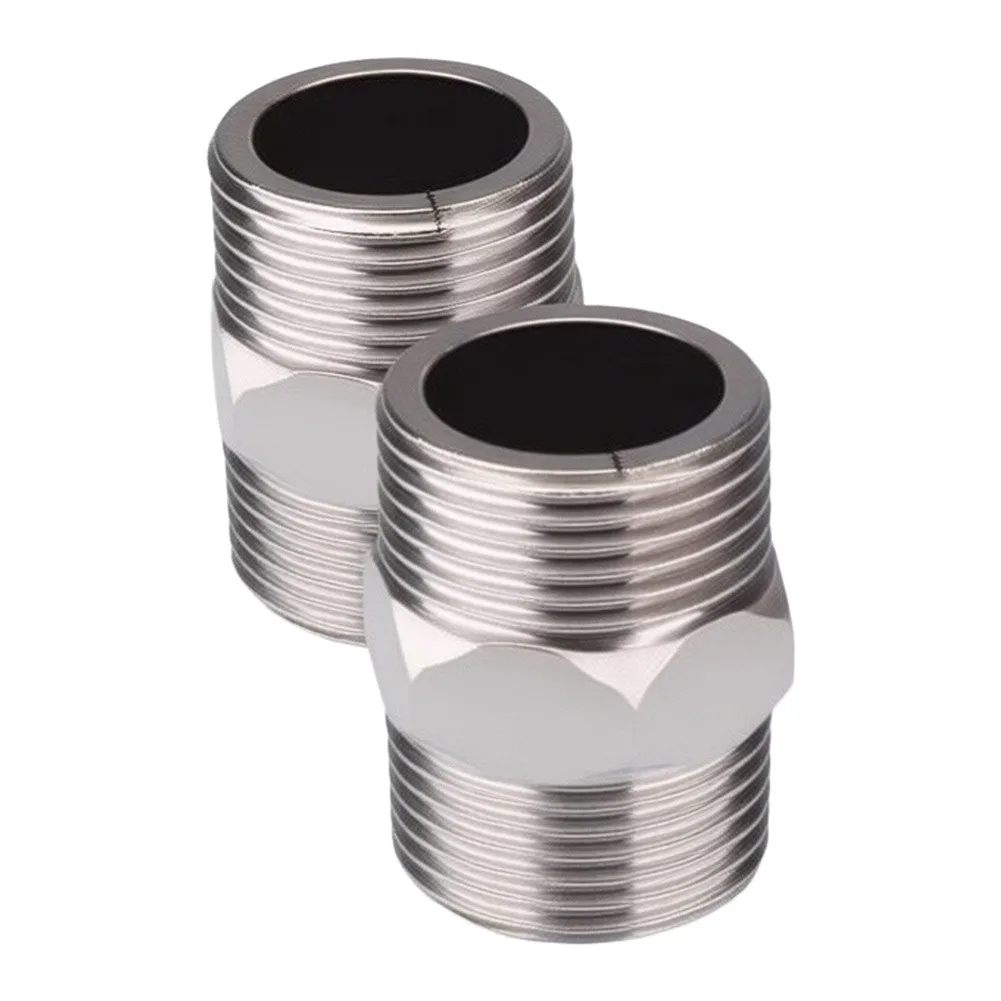 Shower Hose Adapter Pair Made of Stainless Steel Supporting G3/4 to G3/4 and G3/4 to G1/2 Thread Standards for Reliable Use