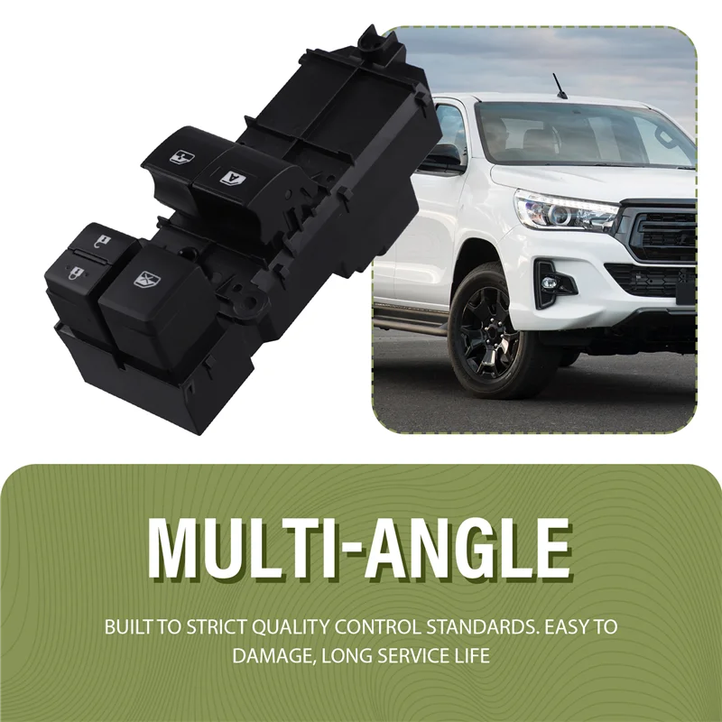 AB56-Power Master Front Left Window Control Switch Button 84820-0K310 For Toyota Hilux 2015- 2021 Glass Lifter Switch