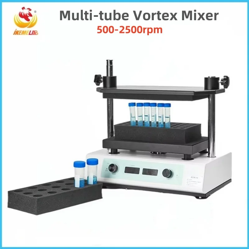 

IKEME Multi-tube Vortex Mixer 2500rpm Laboratory Orbital Shaker 1.5ml 2ml 10ml 15ml 50ml 100ml PCR Centrifuge Tube Mixer