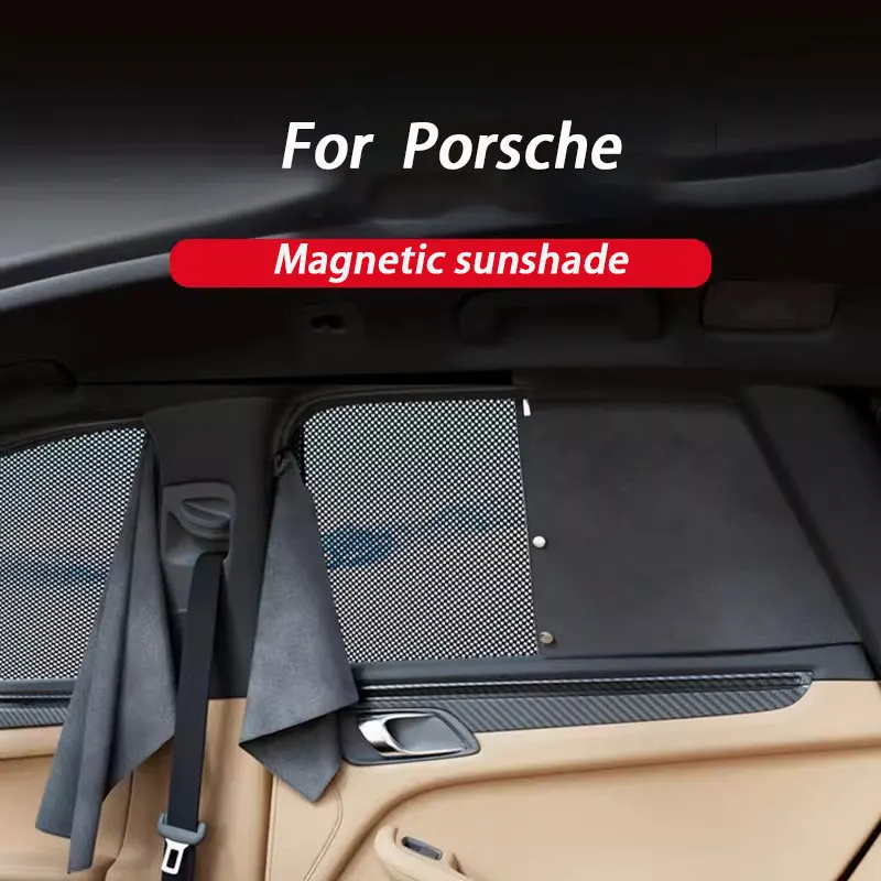 

Suede Sunshade Magnetic Sunshade For Car Side Window Sun Protection Cover for Porsche Cayenne 2018-2024 Panamera Macan 718
