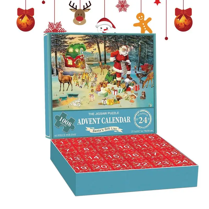 

Advent Calendar Puzzle Christmas Puzzles Calendar Countdown 24 Days Jigsaw Christmas Countdown Calendar For Kids Funny Holiday