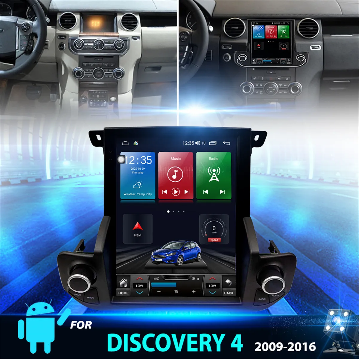 

For Land Rover Discovery 4 2009-2021 Android 12 Car Radio Stereo Receiver Vertical Screen GPS Multimedia Player AC Panel