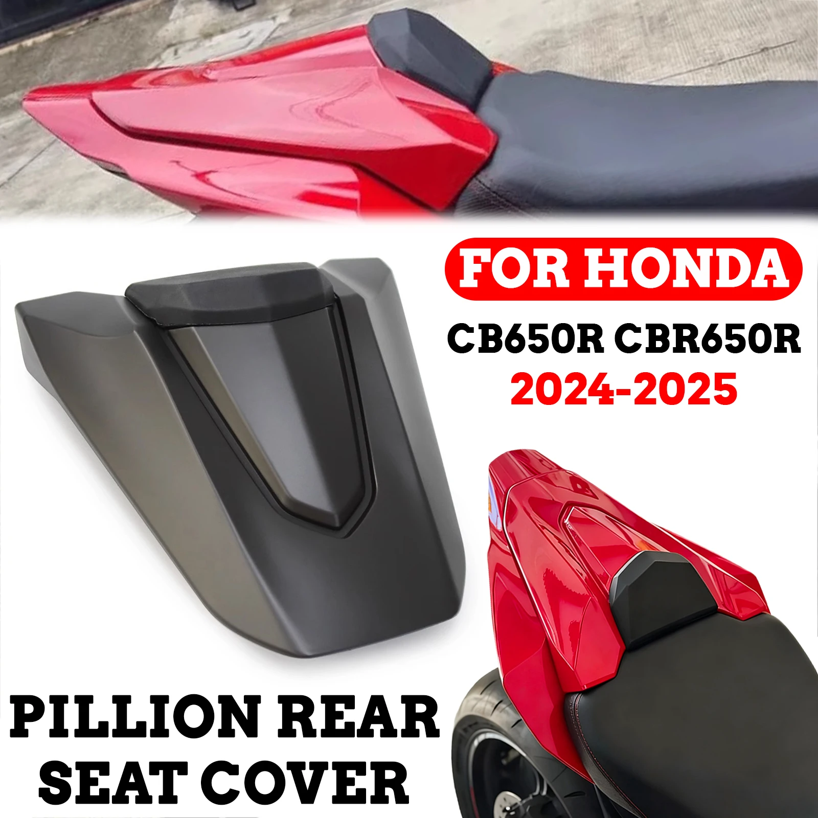 

CBR650R Rear Hump For Honda CBR650R CB650R Motorcycle Rear Passenger Pillion Seats Cover Fairing CB650R Rear Tail Cover 2024-25