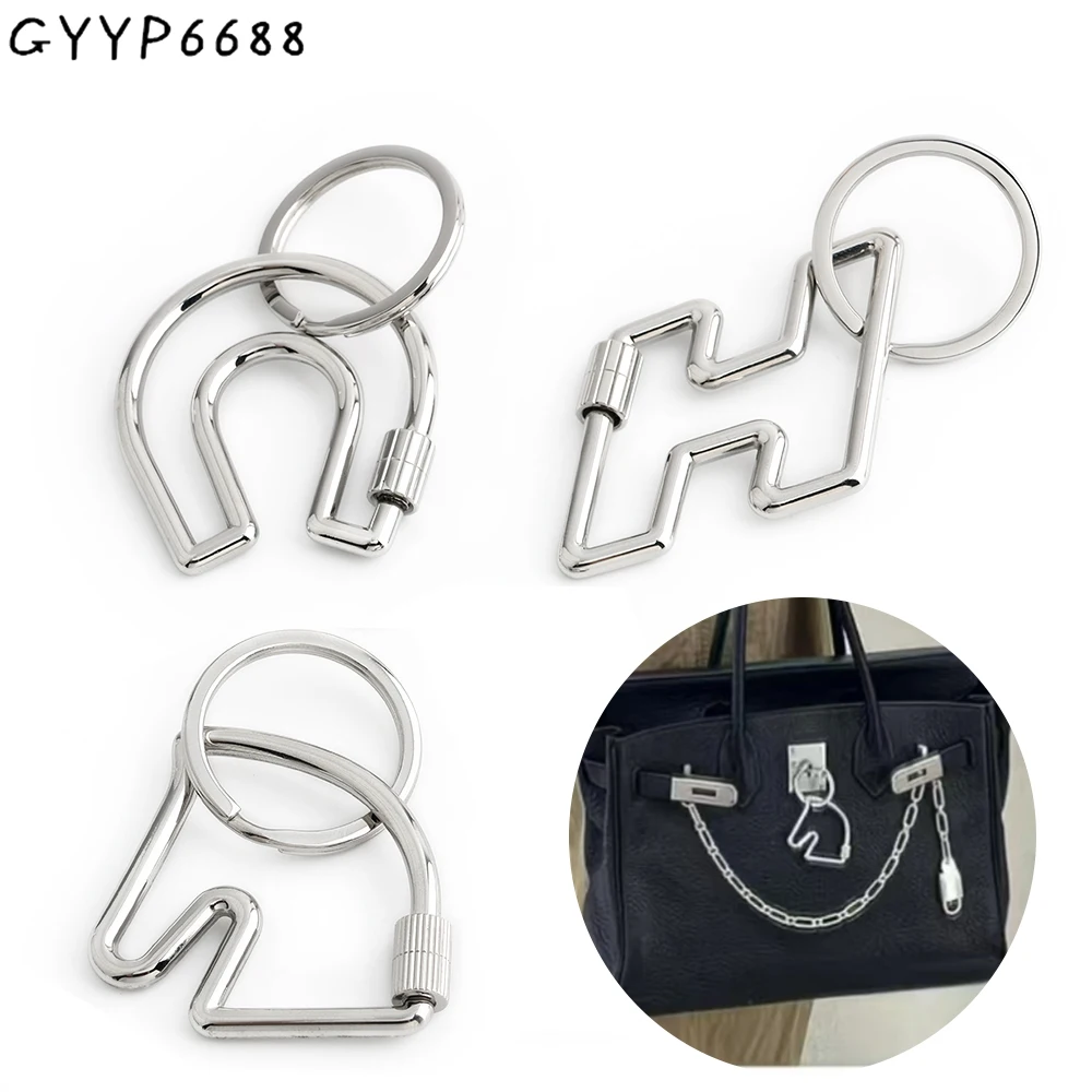 1/3/5 комплектов, серебряный брелок ручной работы из нержавеющей стали, подвеска для сумки, подходит для сумки с головой лошади, плечевой ремень, декоративные подвески