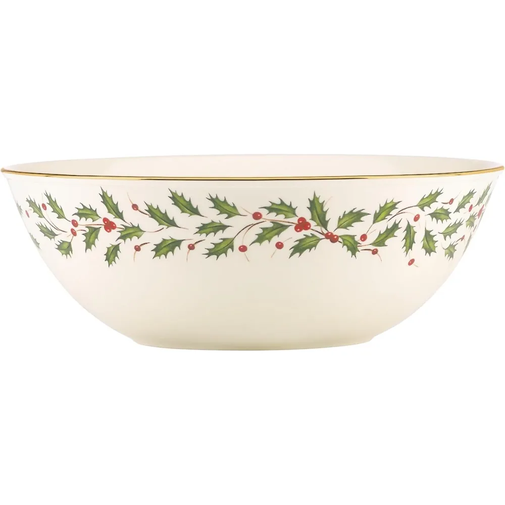 

Holiday Serving Bowl for Christmas Hosting, Festive Dinnerware with Elegant Design