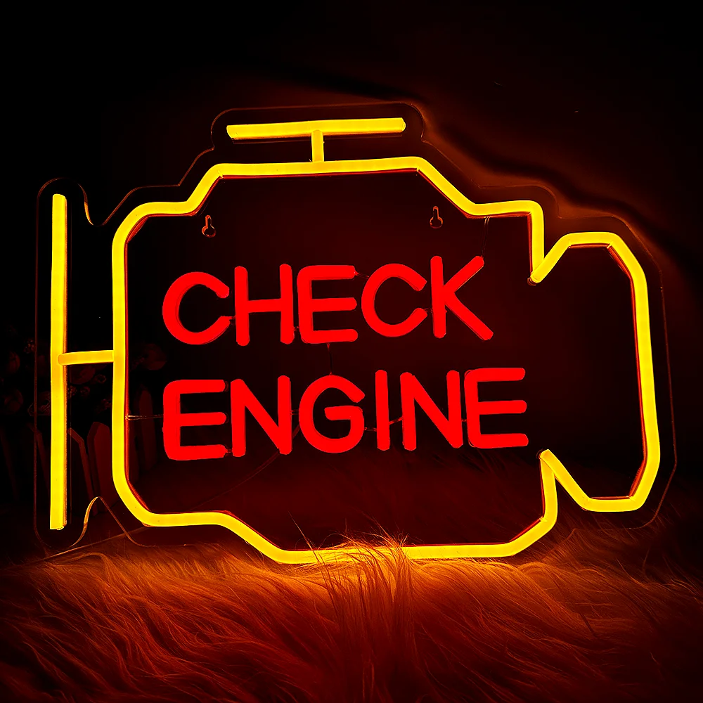 

Check Engine Neon Sigh Garage Led Light Decoration Car Auto Room Repair Shop Wall Lamp For Bar Party Club USB Decor Ornaments