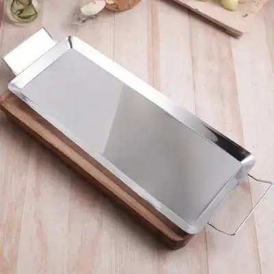 

Stainless Steel Baking Pan Extra Thick Non-Stick Roasting Tray Even Heat Distribution For Barbecue Grill Plate Outdoor Picnic