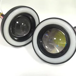 New Model Car LED Fog Lights Cob Angel Eyes Cow Eyes Fog Lights 3 Inch Modified Fish Eye Day Running Lights Assembly