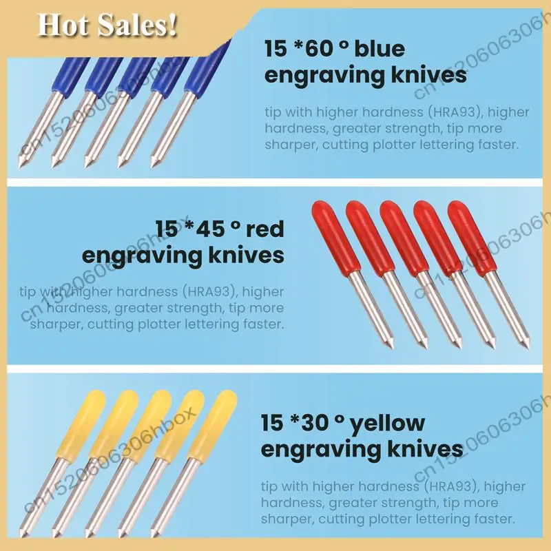 -HOPE 45 Stuks 30 45 60 Graden Roland Snijplotter Cutter Mes Blades Offset Verfijnen Redsail Cutter Plotter Snijmes