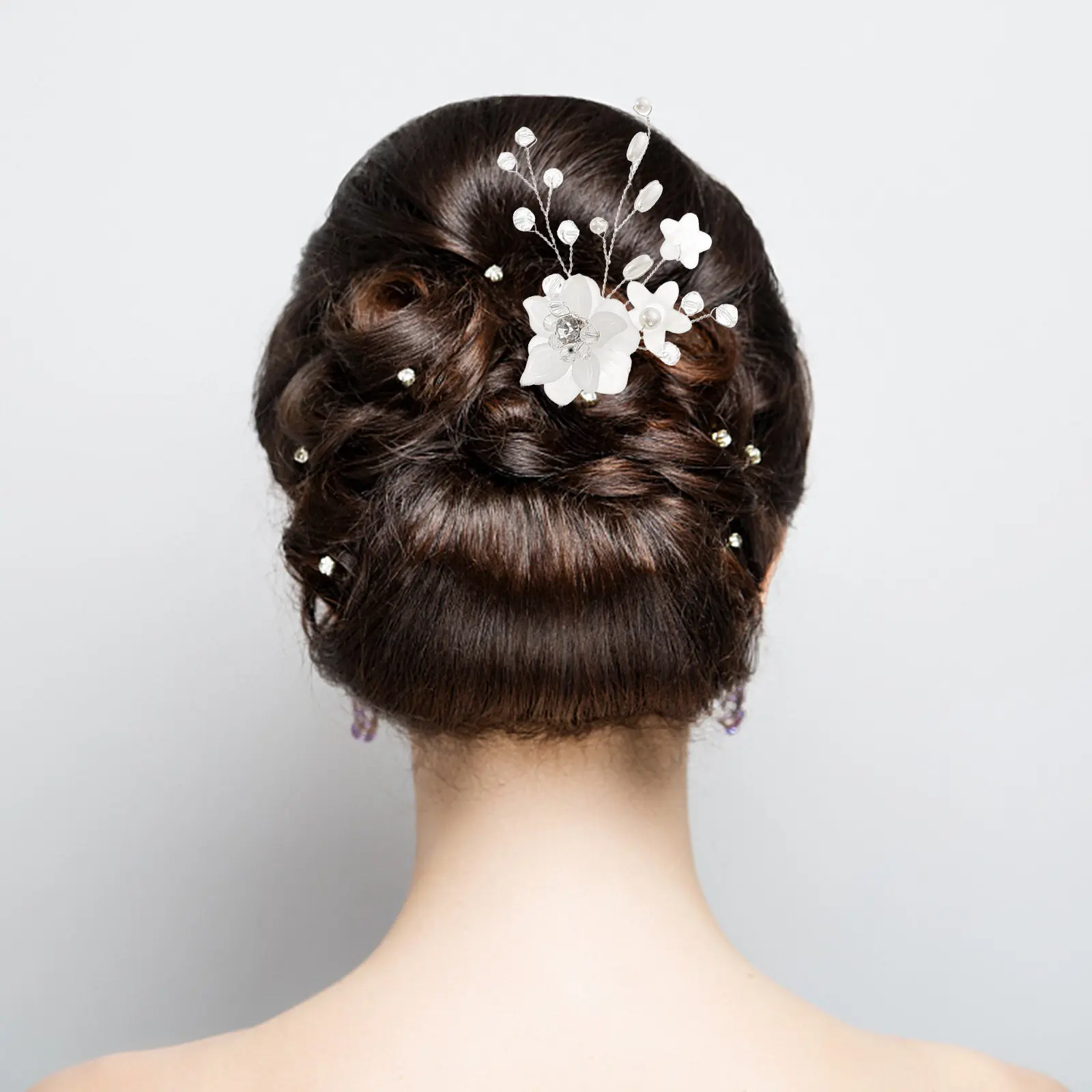 

Набор из 6 изысканных свадебных заколок для волос с жемчугом и цветами, уникальные роскошные аксессуары для невесты, для вечеринок, фестивалей, косплея, свадебный гребень для волос