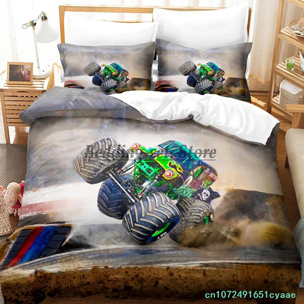 Personelity Monster Jam Bedding Set Single Twin Full Queen King Size Bed Set Aldult Kid Bedroom Duvetcover Sets Anime Bed Sheet