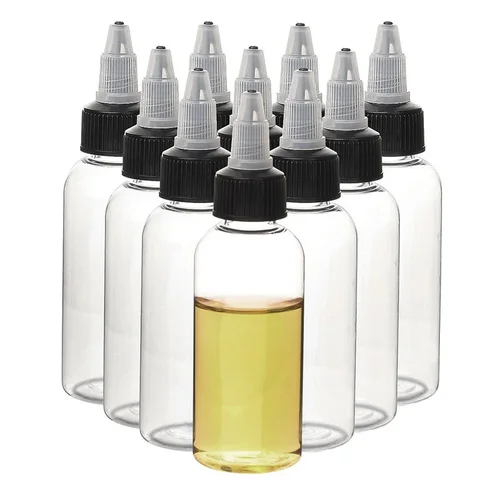 Imagen 2 del producto 50 Uds 30ml/60ml/100ml/120ml botella rellenable de plástico PET botellas cuentagotas de líquido de aceite tapa superior giratoria contenedores de tinta de pigmento de tatuaje