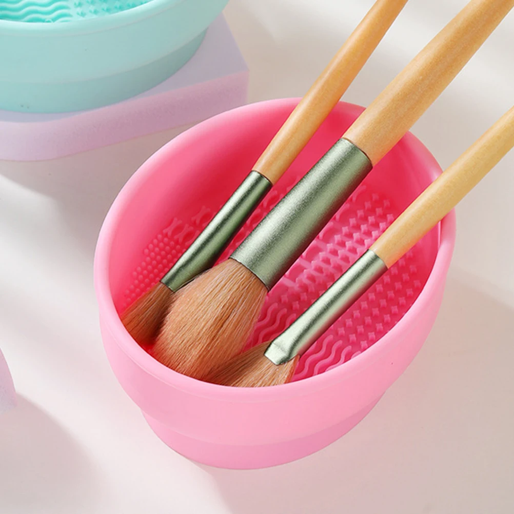 

Silicone Makeup Brush Cleaning Bowl Makeup Sponge Cleaner Drying Holder Multifunctional Brush Cleaner Pad