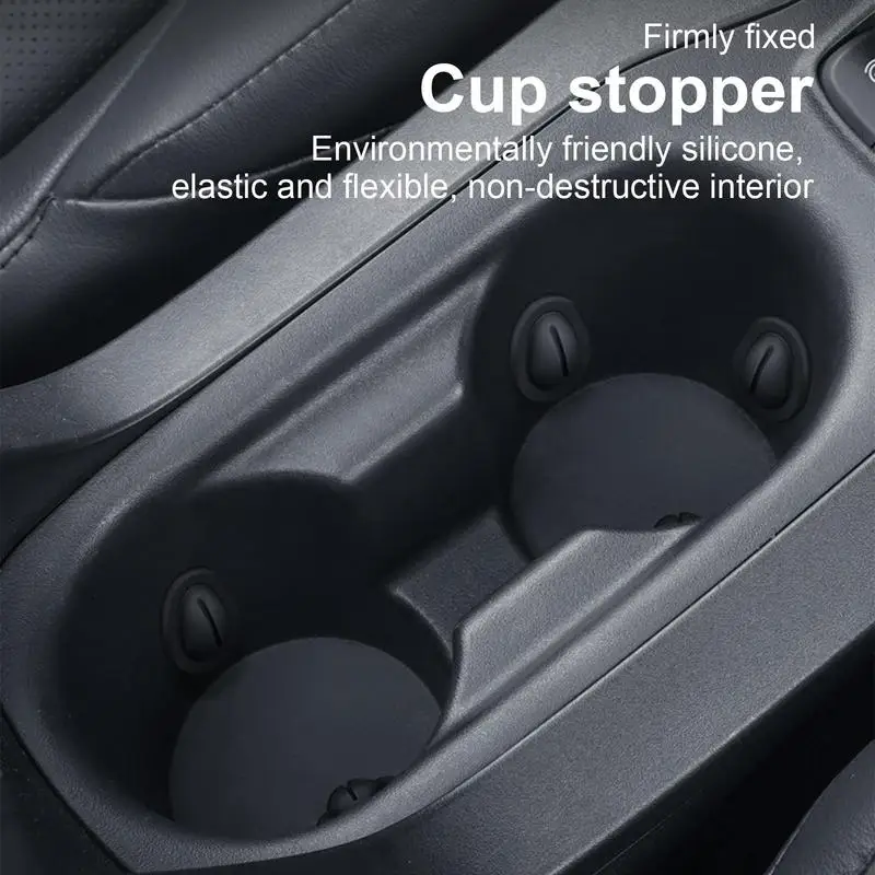 Car Water Cup Groove Silicone Pad Auto Mounted Shock Absorber Water Cup Limiter Universal Anti-collision Noise Reduction Decal