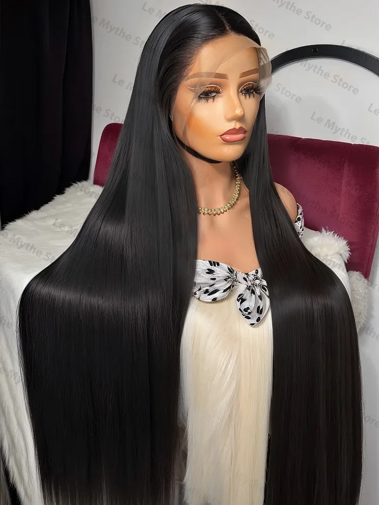 250 Density 30 40 Inch Bone Straight 13x6 HD Lace Frontal Wig Black Human Hair 13x4 Lace Front Wigs 5x5 Glueless Closure Wear Go