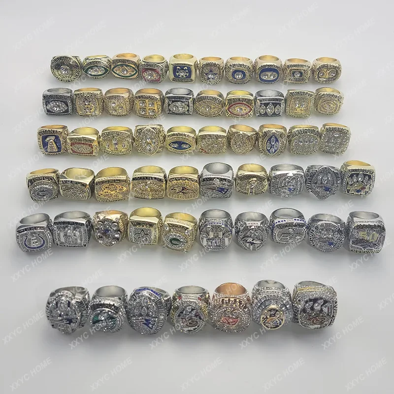 1966-2022 NFL Super Bowl Championship Ring Set 57 with 10cm Small Trophy Set