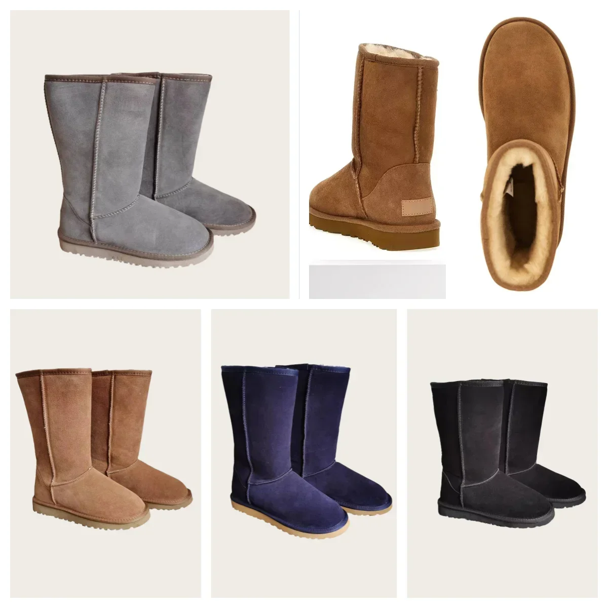 Women's Platform Mini Snow Boots Women's Indoor Slippers Style Leather Suede Material Overcoat Shoe Style Comfortable Sheeps