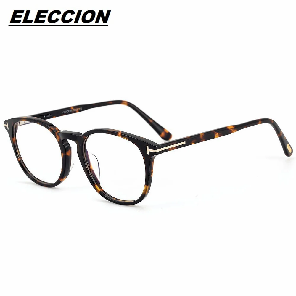 ELECCION TOM TF5401 Fashion Acetate Optics Glasses Frame Women and Men Myopia Round Frames Eyewear Prescription Eyeglasses