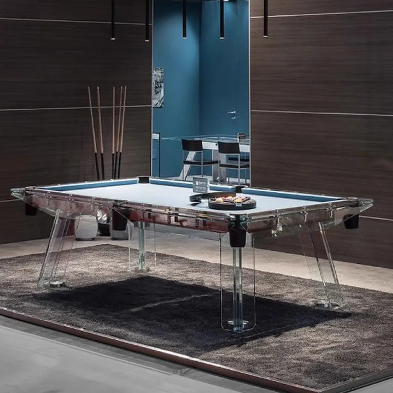 Crystal Pool Table Home Use and Commercial Use Tempered Transparent Glass Chinese Table