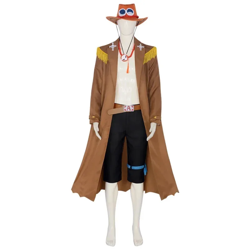 

Anime One Piece Portgas D Ace Windbreaker Jacket Uniform Suit Cosplay Costume Men Party Halloween Costume