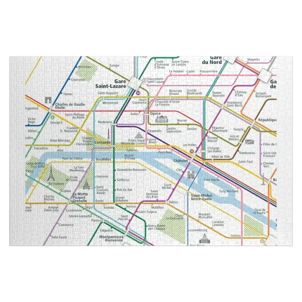 Paris City Rail Map Square Jigsaw Puzzle Jigsaw Pieces Adults Toys For Children Puzzle