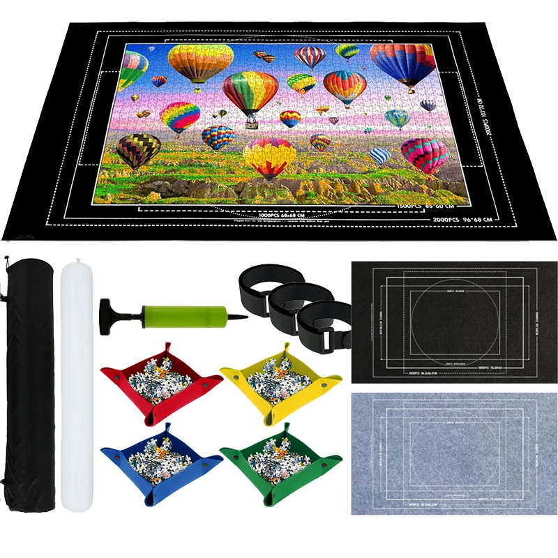 1500~3000pcs Puzzle Mat Roll Up Non Woven Fabric Children Puzzle Toy Accessories Brainstorming Game Parent-child Interaction TMZ