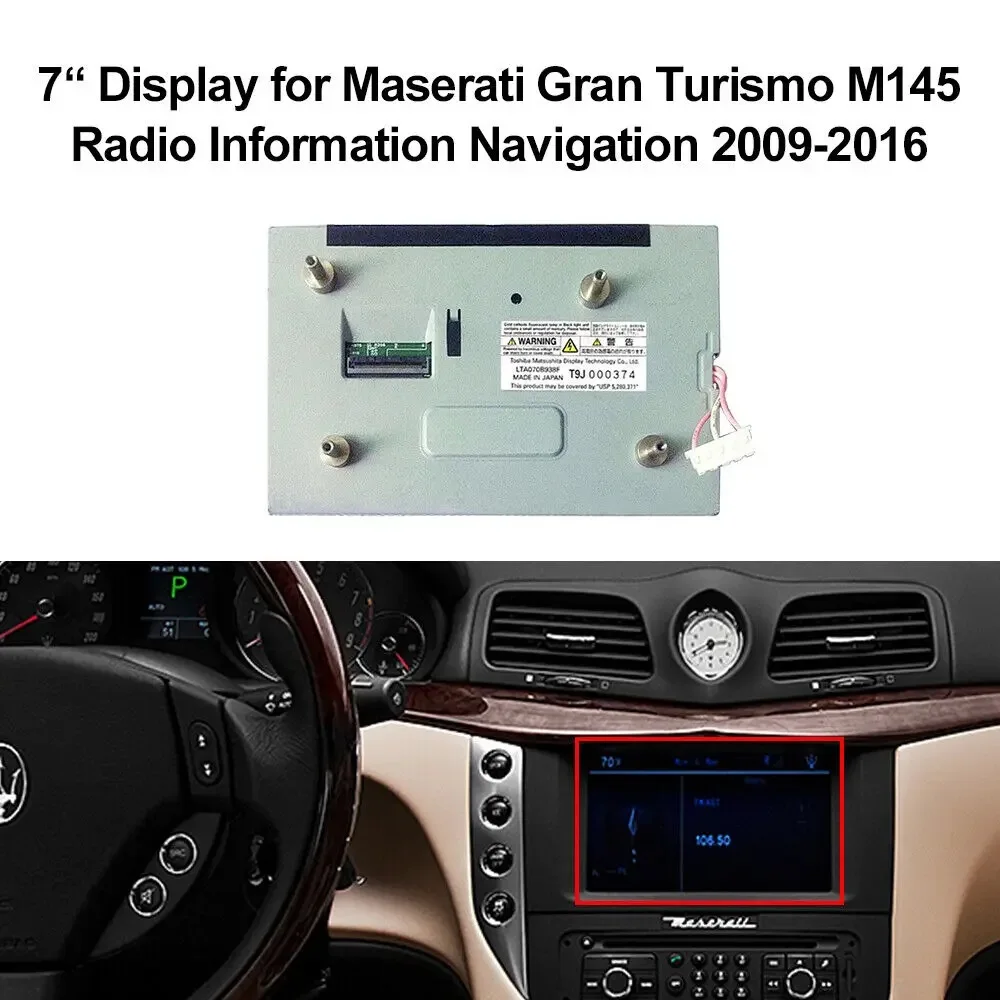 

Dashboard 7" LCD Display for Maserati Gran Turismo M145 Radio Information Navigation