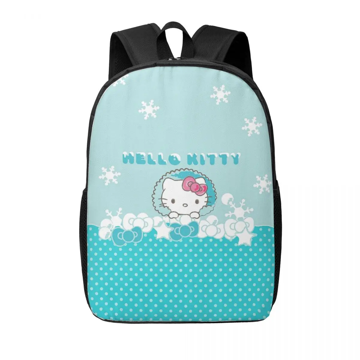 

Custom 3D Printing Hello Kitty Snow Backpacks for Girls Boys College School Travel Bags Women Men Bookbag Fits 15 Inch Laptop