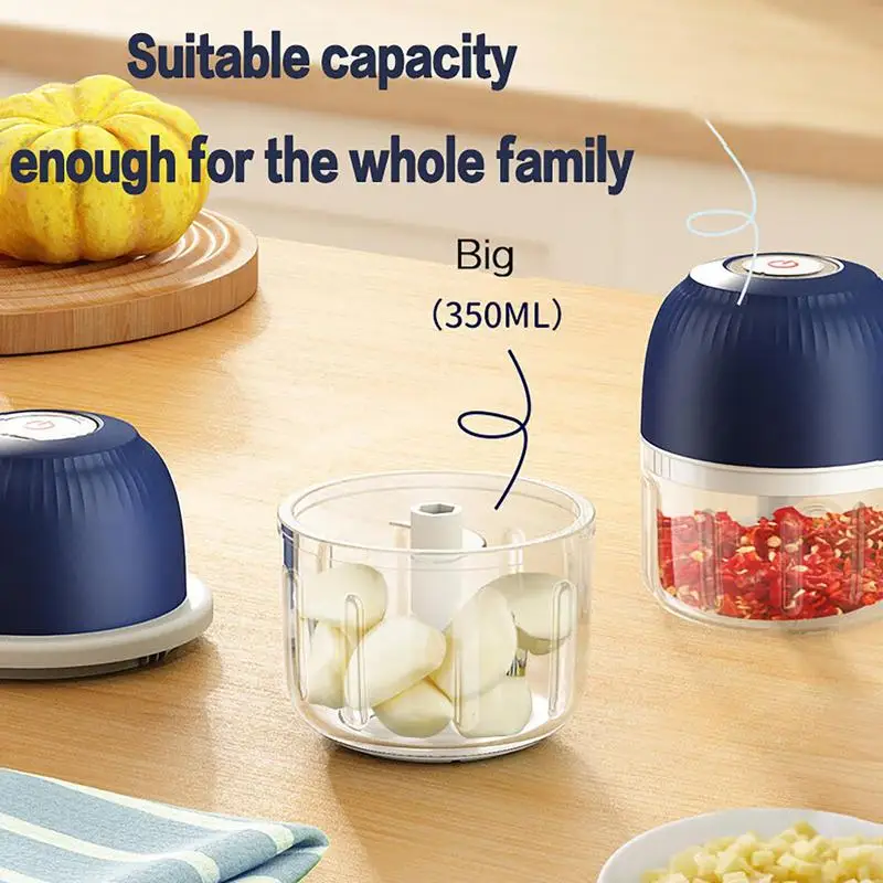 Electric Mini Food Chopper Garlic Grinder Onion Grinder Rechargeable Vegetable Chili Meat Cutter Household Kitchen Accessories