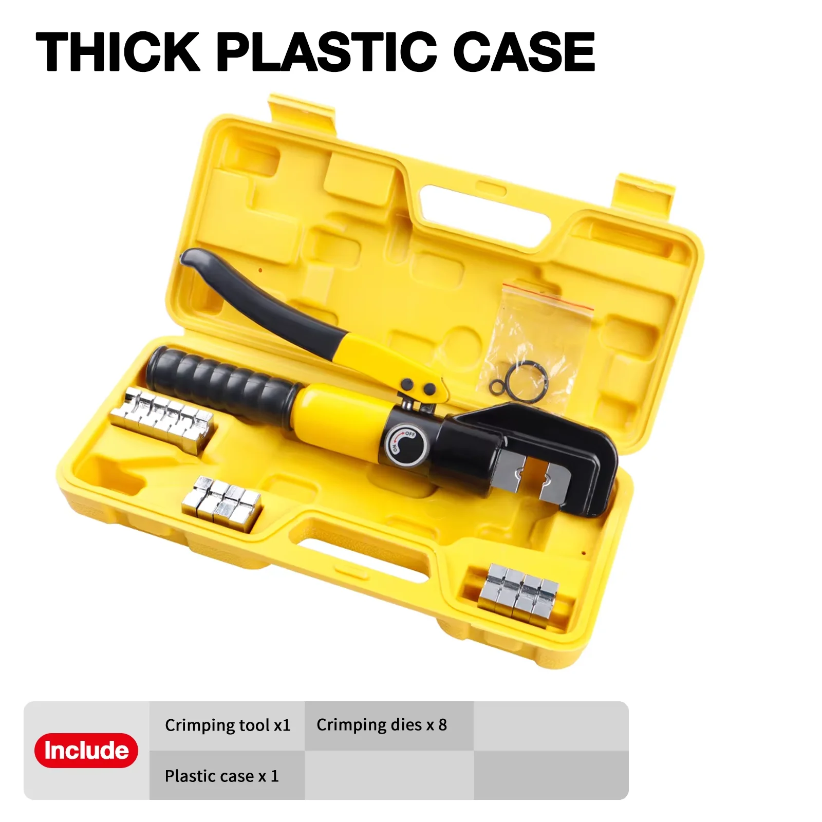 4-70 mm² Handbetriebene hydraulische Crimpzange, für Kabelschuhe, Hydraulische Crimpzange für den Heimgebrauch, Kabelschuhwerkzeug mit 8 Paar Matrizen – Detail 2