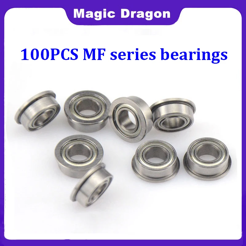 100PCS MF52 MF63 MF85 MF104ZZ MF105ZZ MF106ZZ MF115ZZ MF126ZZ Miniature Flange Bearing Thin Wall Metal Shielded Flanged Bearings