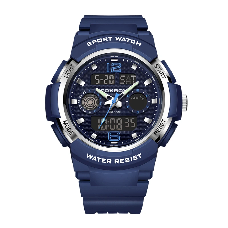 LIGE New Men's Sports Digital Electronic Watch Full Function World Time LED Auto Hand Lifting Lamp Waterproof Watch For Men