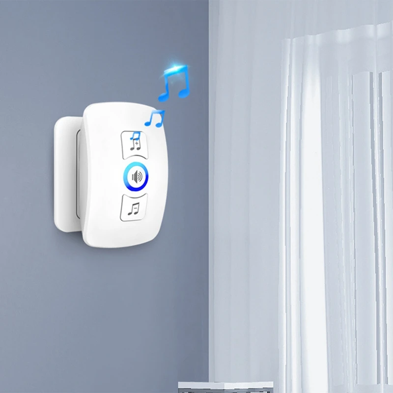 Wireless Doorbell White Color Home Security Welcome System Waterproof Press Button Doorbell Kit EU Plug