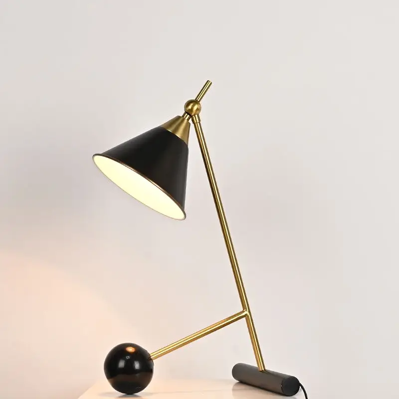 Antique-burnished Adjustable Lampshade Table Light Study Room Bedroom Brass Bronze Desk Reading Lamp