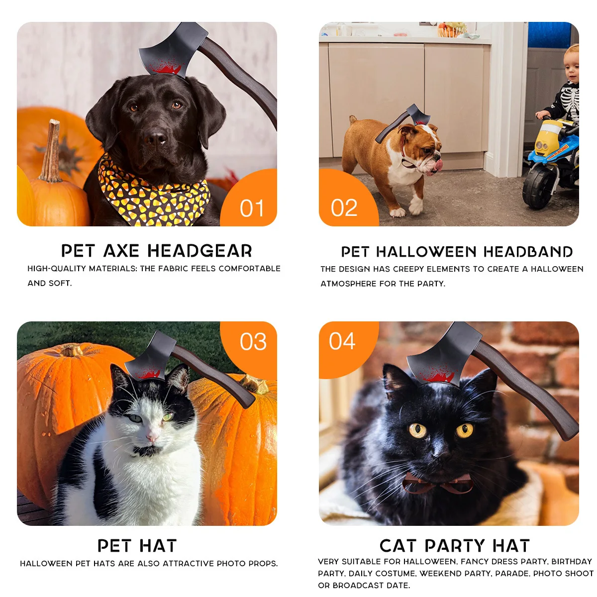 

Halloween Headband Pet Hat For Dog Puppy Soft Cloth Cute Party Cosplay Prop Trick Or Treat Accessory Costume Pet Headgear