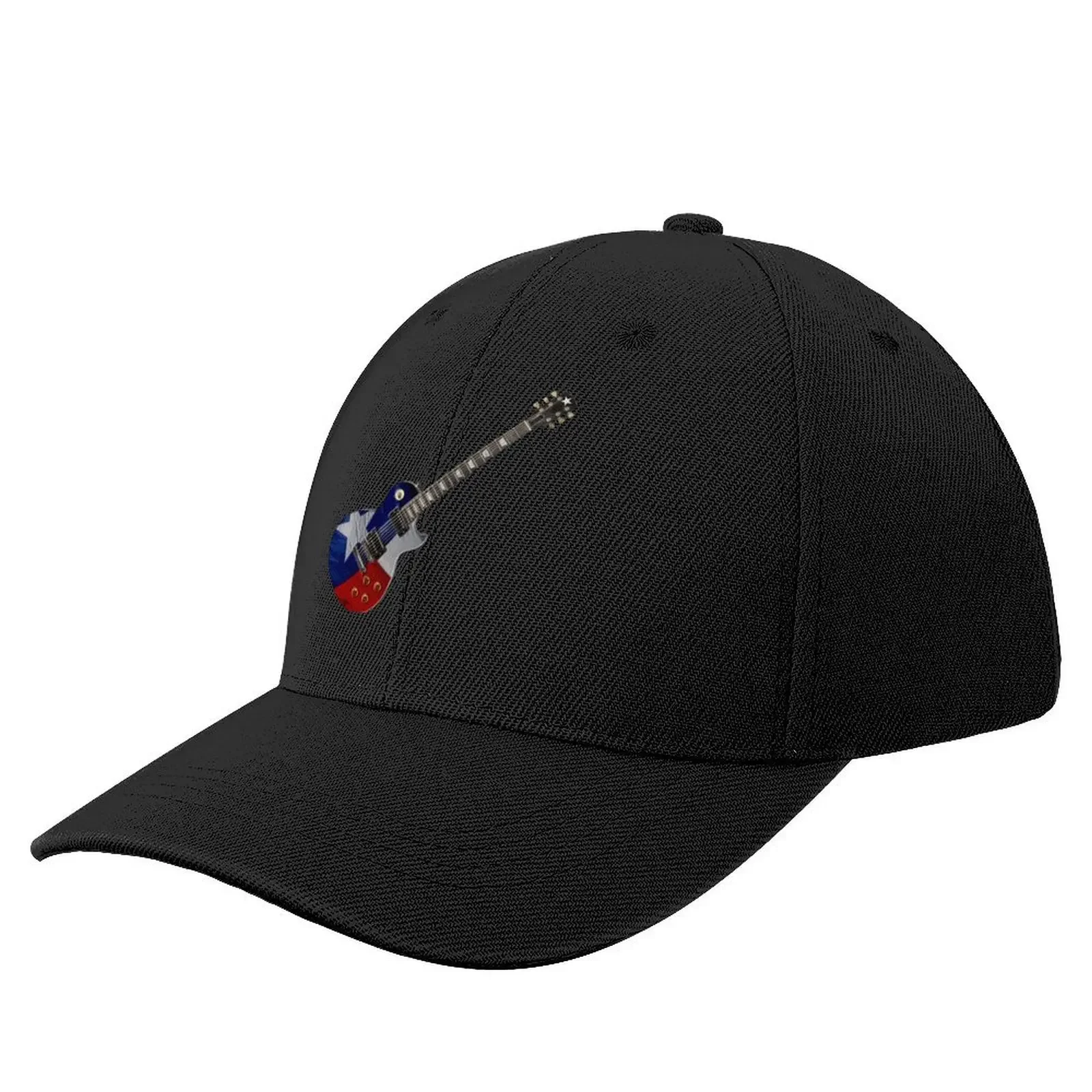 Texas Flag Guitar at 45 Degree Angle Baseball Cap Snap Back Hat men's big size hat Women's 2025 Men's